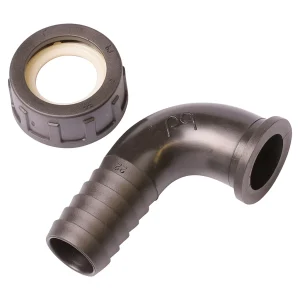 90° bocht 1 inch + moer + dichting