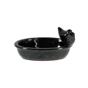 Voeder-/drinkschaal keramiek zwart