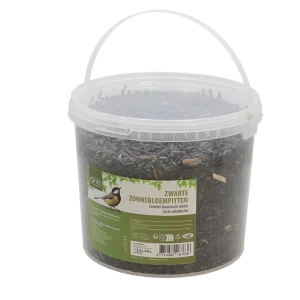 Zwarte zonnebloempitten 2,2 kg in emmer – premium vogelvoer | Rijk aan olie & energie voor tuinvogels