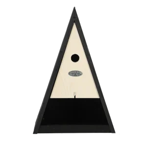 Vogelhuisje wigwam met voederplaats zwart