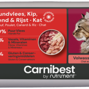 Carnibest kattenvoeding-vers vlees rund, kip, eend, rijst 1 kg