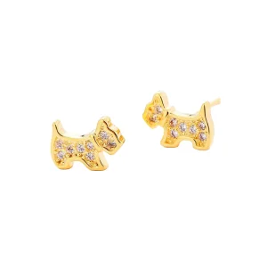 Gedenk Oorbel - Hond Met Diamantjes