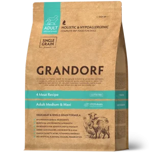 Grandorf | Glutenvrij 4 Vlees | Adult Medium & Maxi