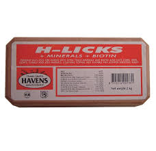 Liksteen Havens H-licks   biotine 2 kg | zout liksteen met extra mineralen en biotine.